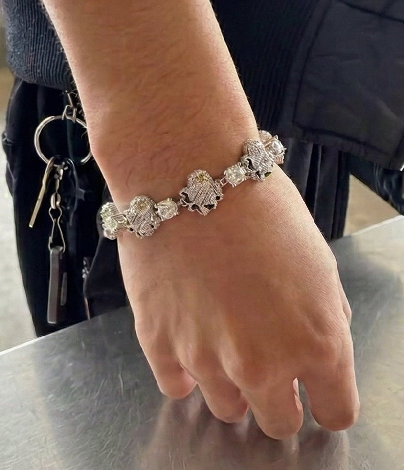 V1 Ghost Bracelets - Iced Out Ghost Link Tennis Style